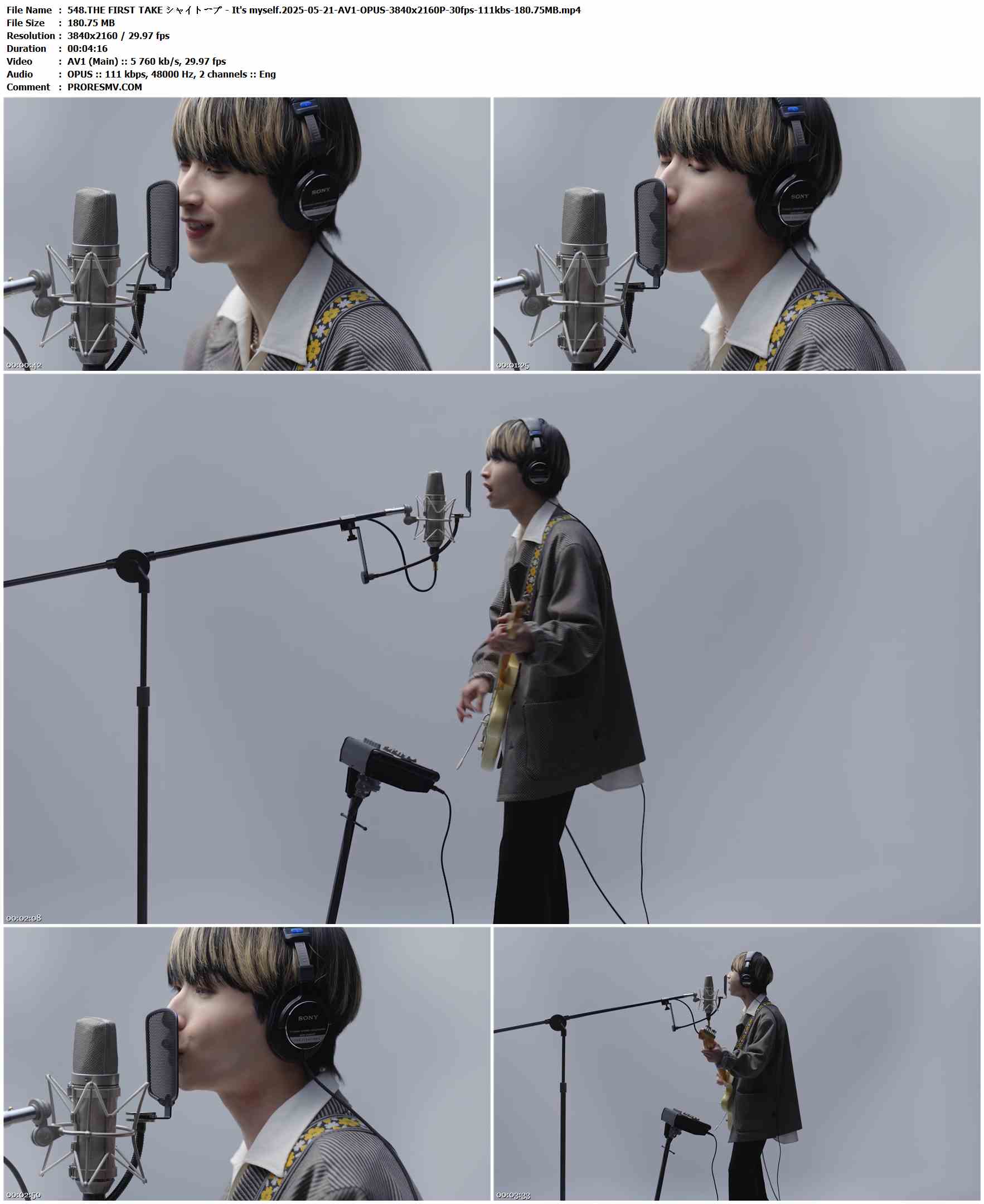 548.THE FIRST TAKE シャイトープ - It's myself.2025-05-21-AV1-OPUS-3840x2160P-30fps-111kbs-180.75MB官方MV_高清MV